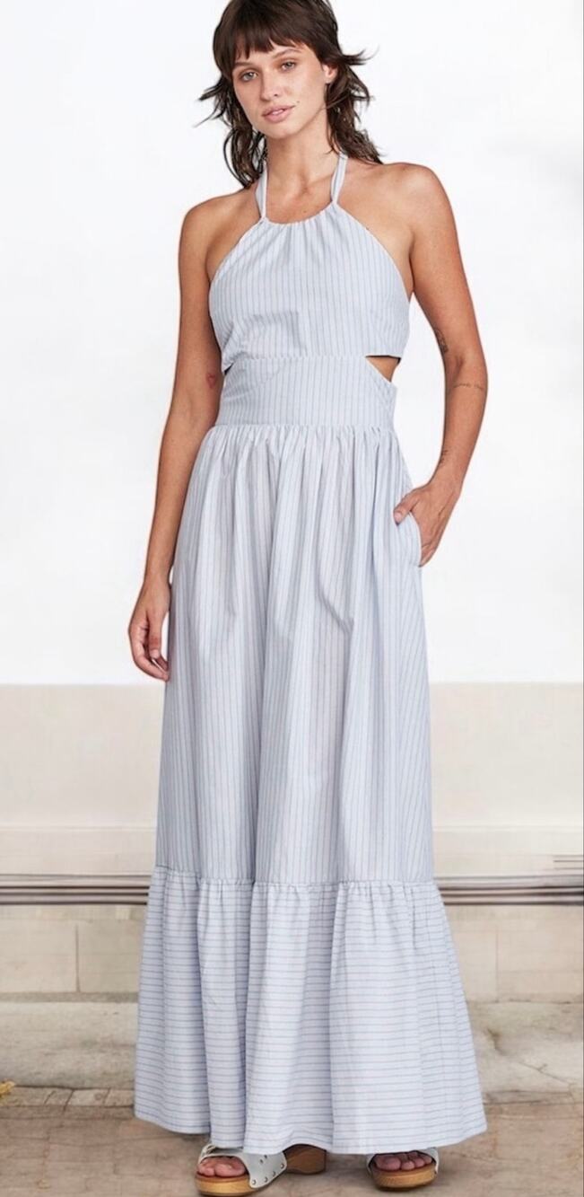 SELF CONTRAST ISOLDE MAXI CUT OUT DRESS